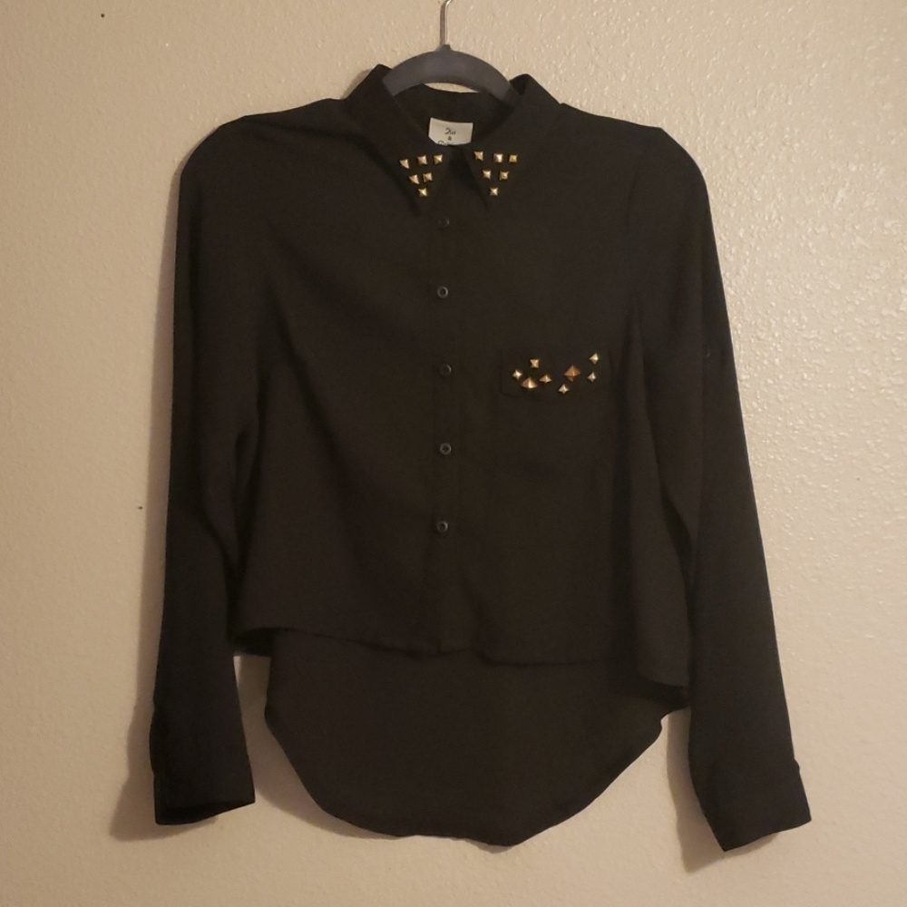Black Studded Blouse